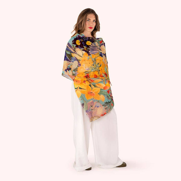 Linen/Cotton Scarf - Spring Flora